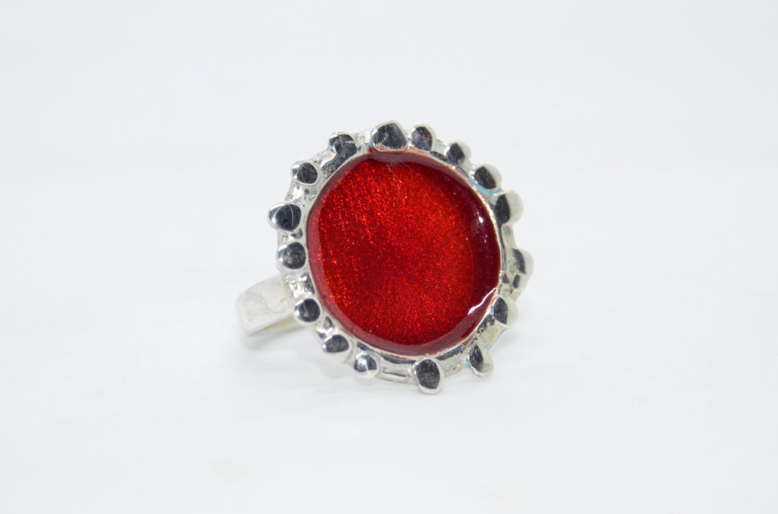 Anello Girasole Rosso