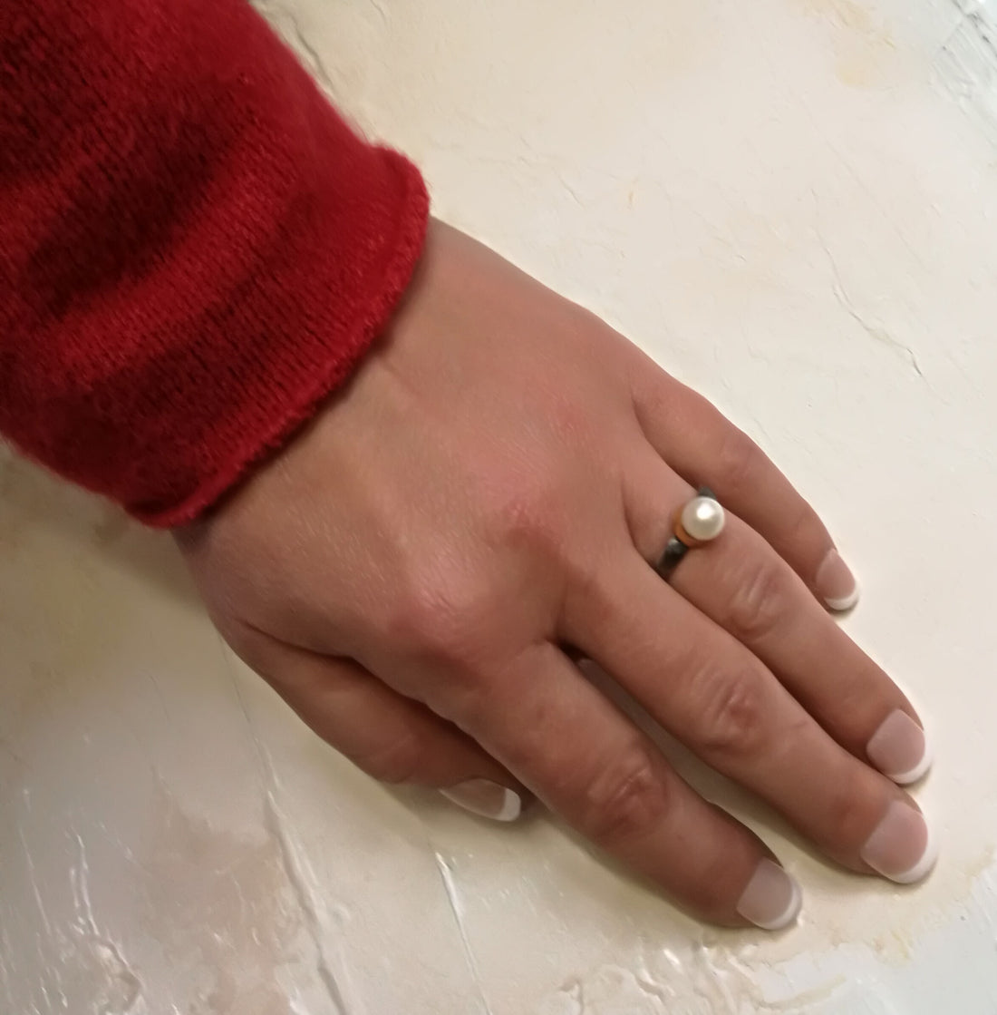 Anello Perla Fine | Molsaiwona Gioielli Artigianali