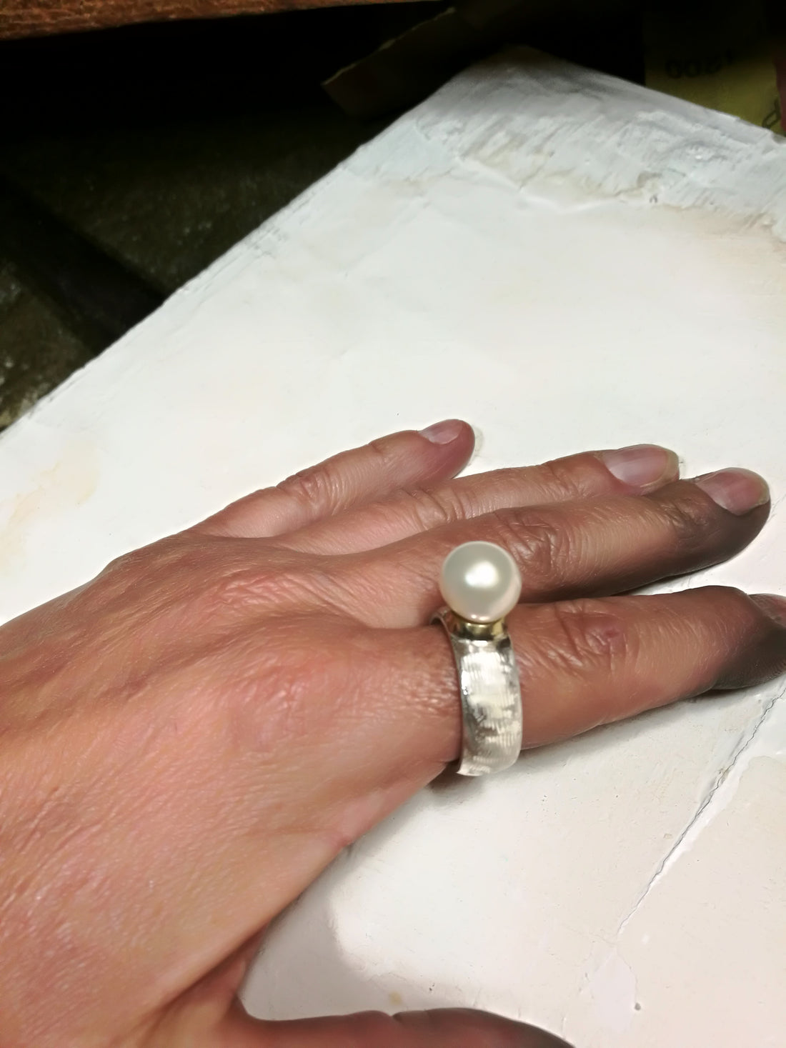 Anello Perla Grosso | Molsaiwona Gioielli Artigianali